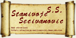 Stanivoje Sečivanović vizit kartica